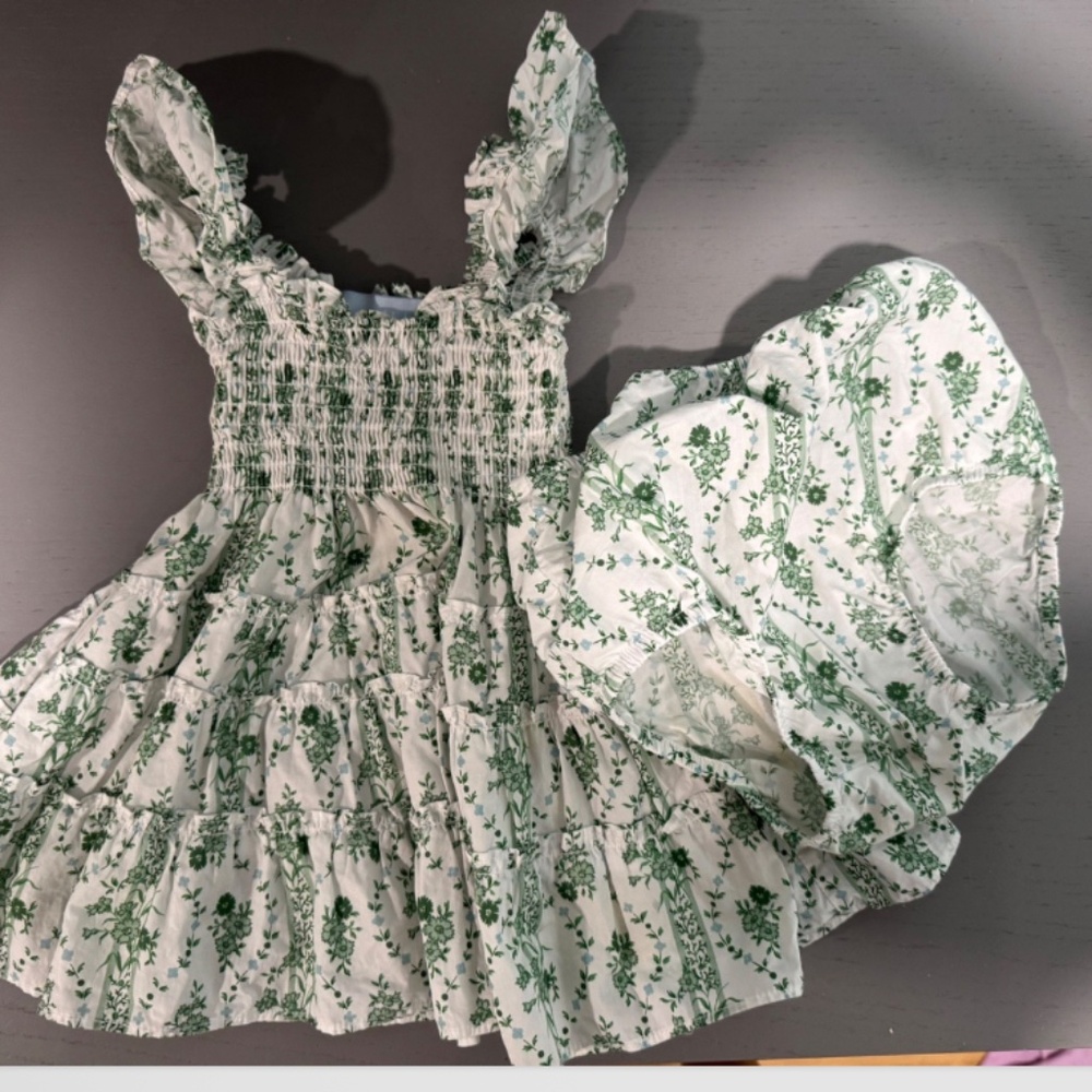 Hill House 12-18 mon tiny nap dress green vine
